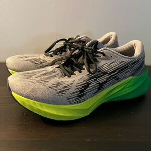 ASICS Novablast 3 - Gray and Green Athletic Shoes with Cushioned Midsole